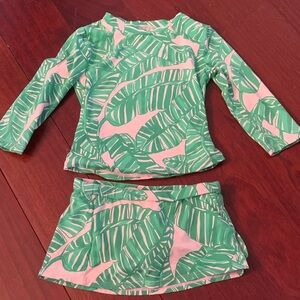 Lilly Pulitzer Tropical Green Kids Rashguard Set